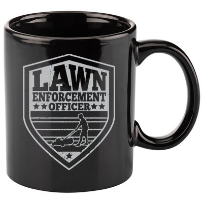 Funny Lawn Enforcement Officer Dad Lawn Mowing 11oz C Handle Ceramic Mug