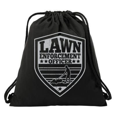 Funny Lawn Enforcement Officer Dad Lawn Mowing Drawstring Bag