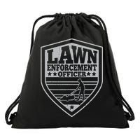 Funny Lawn Enforcement Officer Dad Lawn Mowing Drawstring Bag