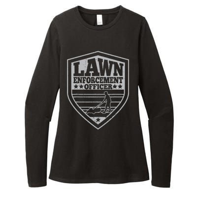 Funny Lawn Enforcement Officer Dad Lawn Mowing Womens CVC Long Sleeve Shirt