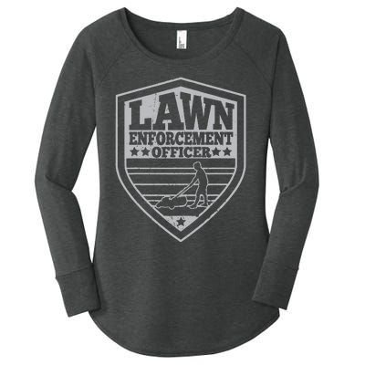 Funny Lawn Enforcement Officer Dad Lawn Mowing Women's Perfect Tri Tunic Long Sleeve Shirt