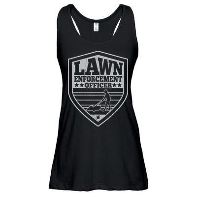 Funny Lawn Enforcement Officer Dad Lawn Mowing Ladies Essential Flowy Tank