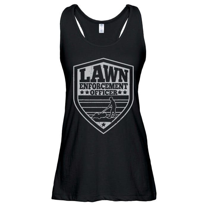 Funny Lawn Enforcement Officer Dad Lawn Mowing Ladies Essential Flowy Tank