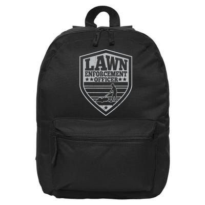 Funny Lawn Enforcement Officer Dad Lawn Mowing 16 in Basic Backpack