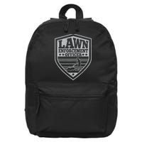 Funny Lawn Enforcement Officer Dad Lawn Mowing 16 in Basic Backpack