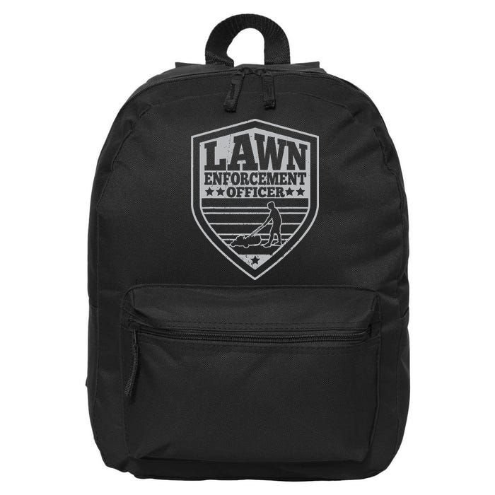 Funny Lawn Enforcement Officer Dad Lawn Mowing 16 in Basic Backpack
