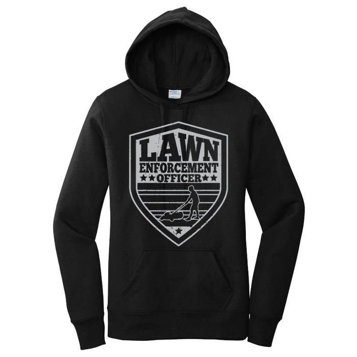 Funny Lawn Enforcement Officer Dad Lawn Mowing Women's Pullover Hoodie