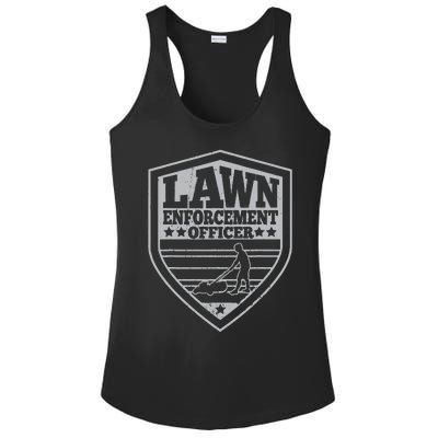 Funny Lawn Enforcement Officer Dad Lawn Mowing Ladies PosiCharge Competitor Racerback Tank