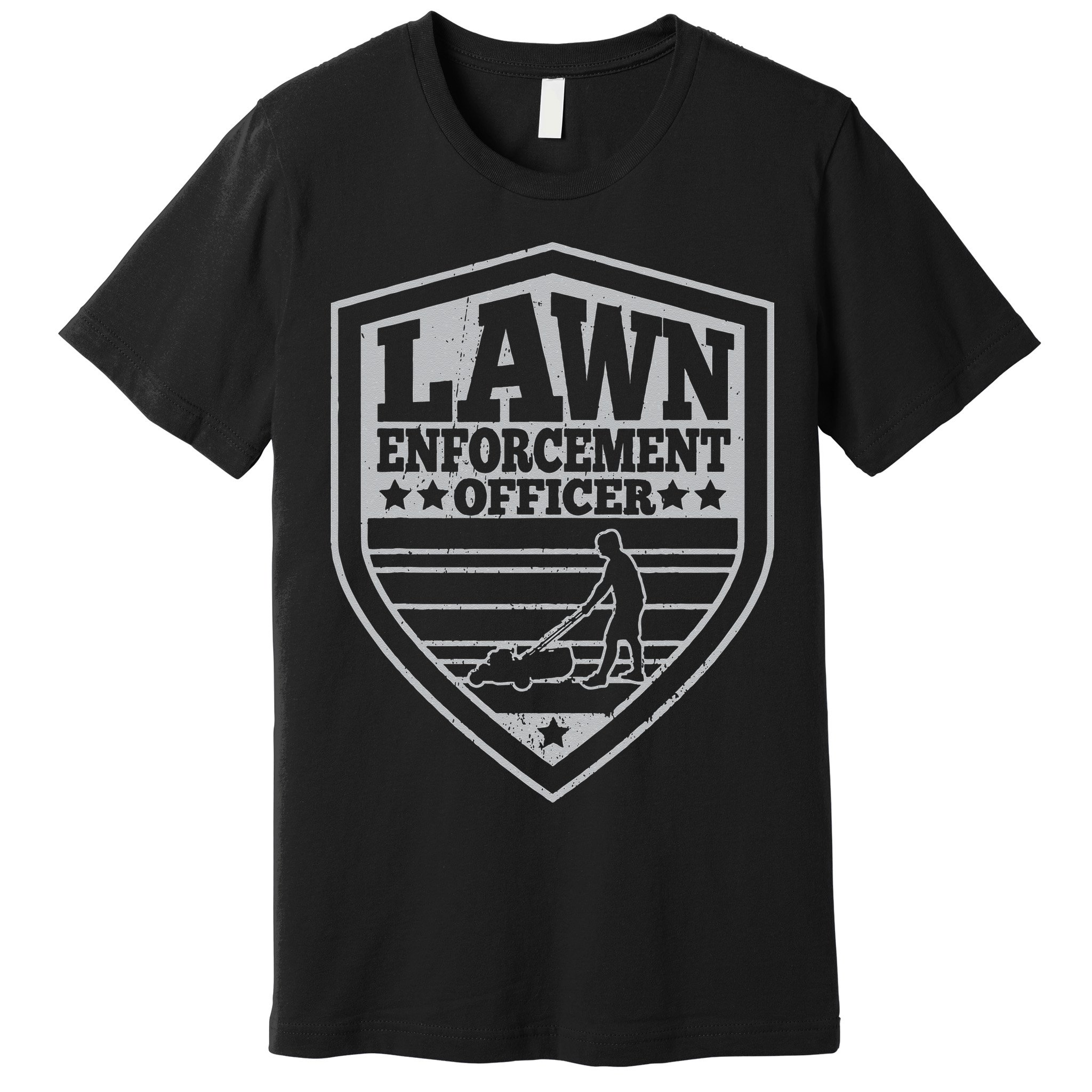 Funny Lawn Enforcement Officer Dad Lawn Mowing Premium T-Shirt