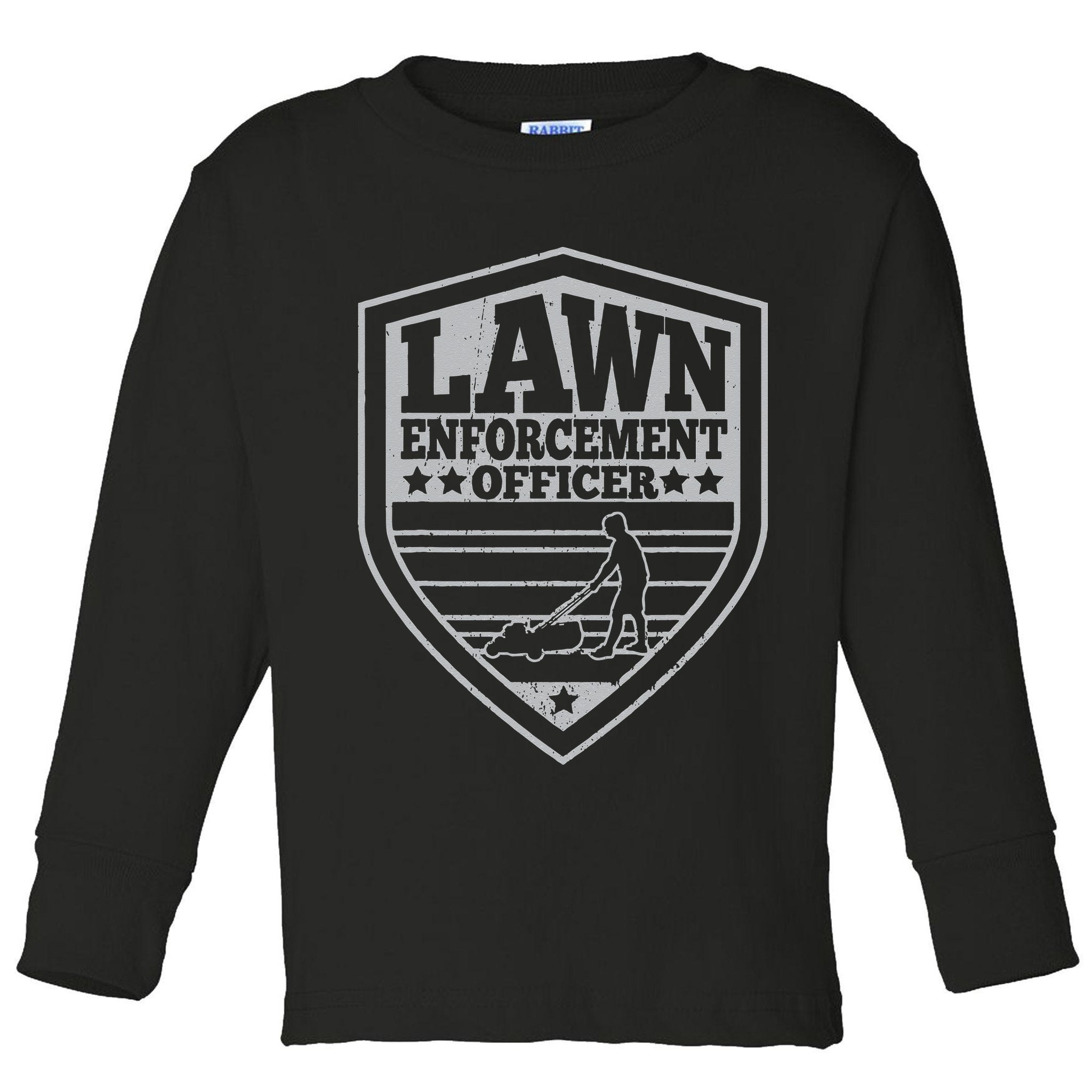 Funny Lawn Enforcement Officer Dad Lawn Mowing Toddler Long Sleeve Shirt