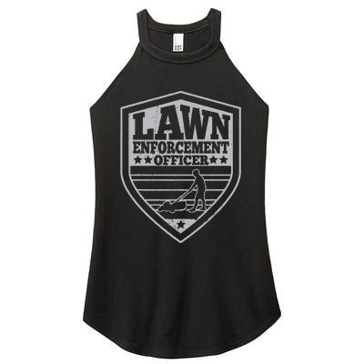 Funny Lawn Enforcement Officer Dad Lawn Mowing Women's Perfect Tri Rocker Tank