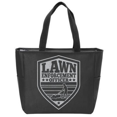 Funny Lawn Enforcement Officer Dad Lawn Mowing Zip Tote Bag