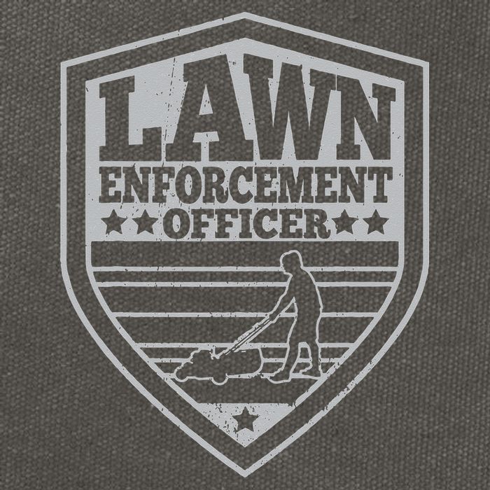 Funny Lawn Enforcement Officer Dad Lawn Mowing Cotton Canvas Backpack