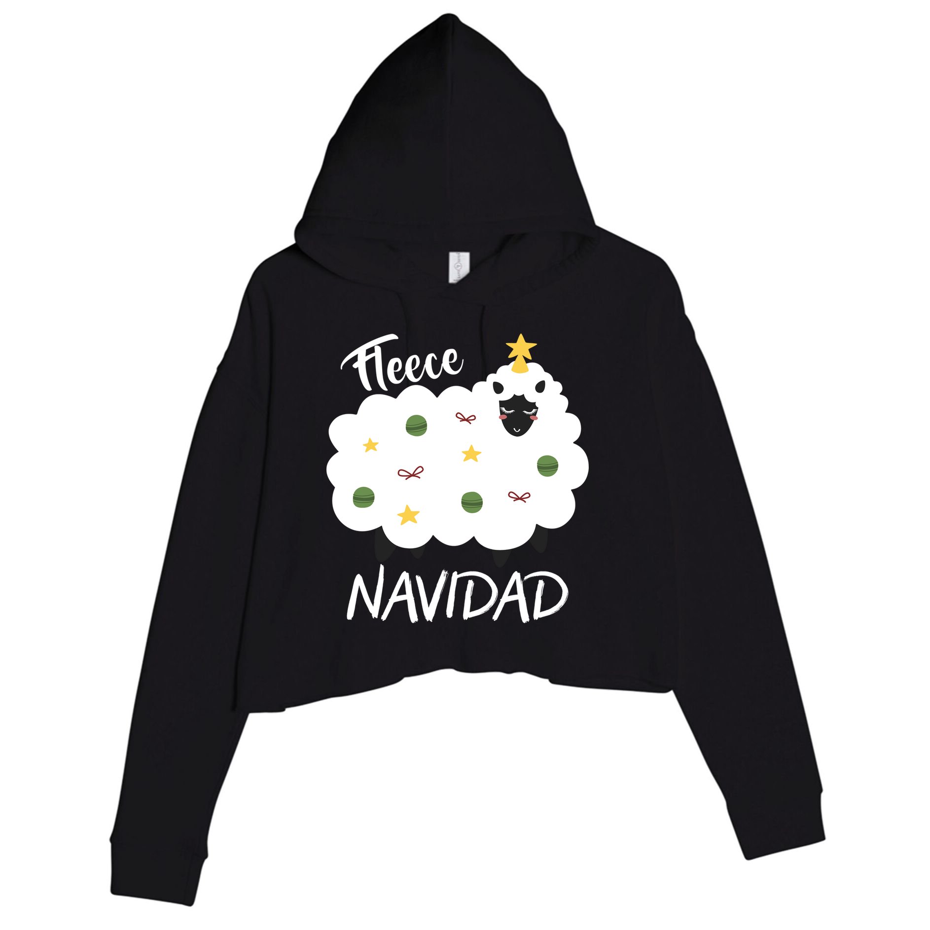 Fleece Navidad Crop Fleece Hoodie