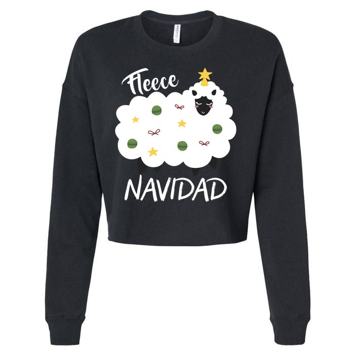 Fleece Navidad Cropped Pullover Crew