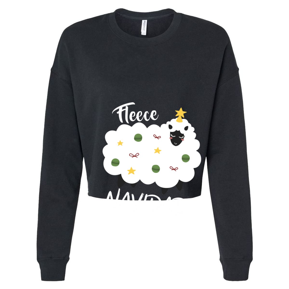 Fleece Navidad Cropped Pullover Crew