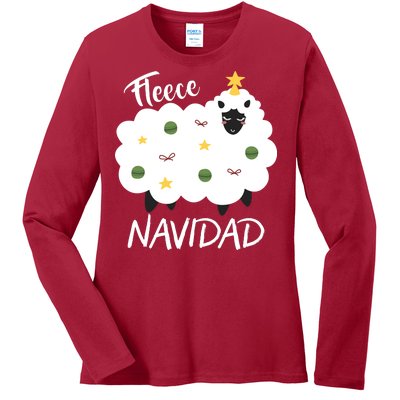 Fleece Navidad Ladies Long Sleeve Shirt