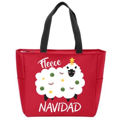 Fleece Navidad Zip Tote Bag