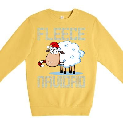 Fleece Navidad Sheep Lamb Ugly Christmas Sweater Design Premium Crewneck Sweatshirt