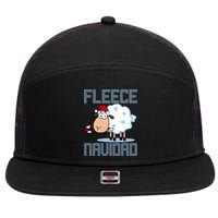 Fleece Navidad Sheep Lamb Ugly Christmas Sweater Design 7 Panel Mesh Trucker Snapback Hat