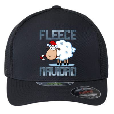 Fleece Navidad Sheep Lamb Ugly Christmas Sweater Design Flexfit Unipanel Trucker Cap