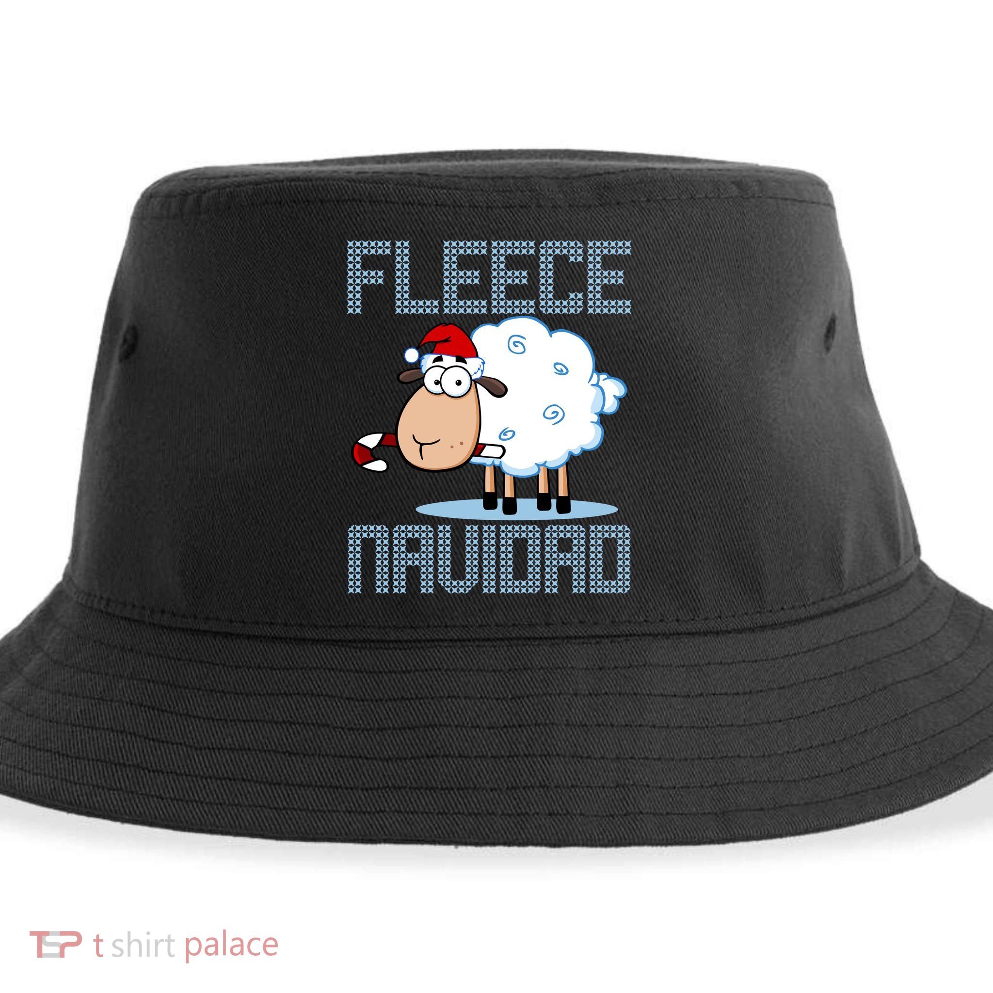 Fleece Navidad Sheep Lamb Ugly Christmas Sweater Design Sustainable Bucket Hat
