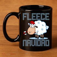 Fleece Navidad Sheep Lamb Ugly Christmas Sweater Design 11oz C Handle Ceramic Mug