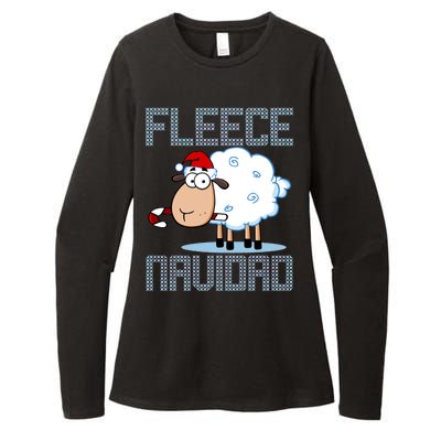 Fleece Navidad Sheep Lamb Ugly Christmas Sweater Design Womens CVC Long Sleeve Shirt