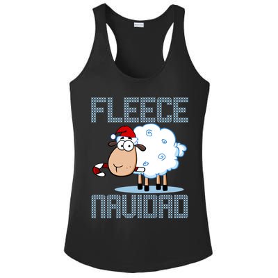 Fleece Navidad Sheep Lamb Ugly Christmas Sweater Design Ladies PosiCharge Competitor Racerback Tank