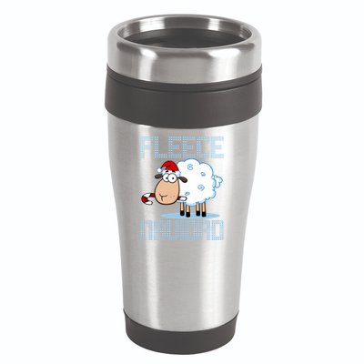 Fleece Navidad Sheep Lamb Ugly Christmas Sweater Design 16oz Travel Tumbler
