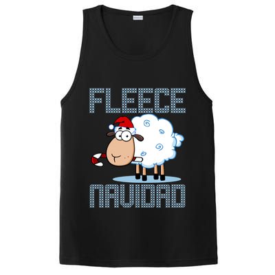Fleece Navidad Sheep Lamb Ugly Christmas Sweater Design PosiCharge Competitor Tank