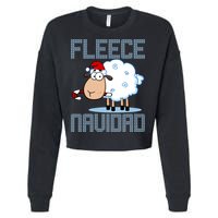 Fleece Navidad Sheep Lamb Ugly Christmas Sweater Design Cropped Pullover Crew