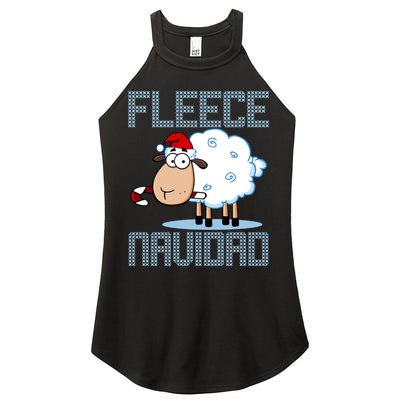 Fleece Navidad Sheep Lamb Ugly Christmas Sweater Design Women's Perfect Tri Rocker Tank