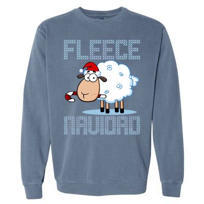 Fleece Navidad Sheep Lamb Ugly Christmas Sweater Design Garment-Dyed Sweatshirt