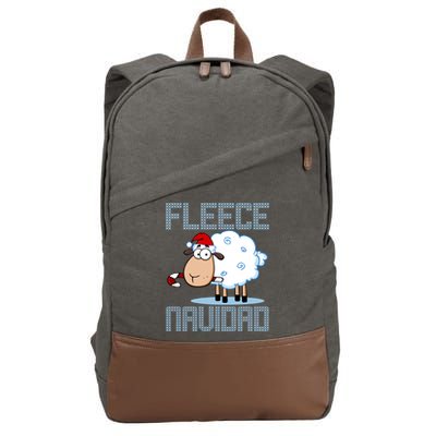 Fleece Navidad Sheep Lamb Ugly Christmas Sweater Design Cotton Canvas Backpack