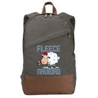 Fleece Navidad Sheep Lamb Ugly Christmas Sweater Design Cotton Canvas Backpack