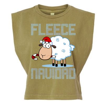 Fleece Navidad Sheep Lamb Ugly Christmas Sweater Design Garment-Dyed Women's Muscle Tee