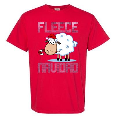 Fleece Navidad Sheep Lamb Ugly Christmas Sweater Design Garment-Dyed Heavyweight T-Shirt