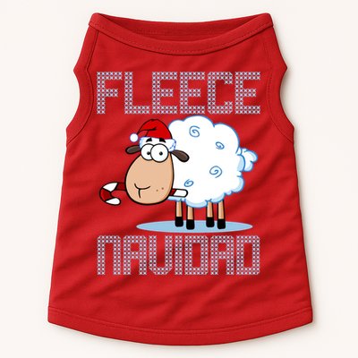 Fleece Navidad Sheep Lamb Ugly Christmas Sweater Design Doggie Tank