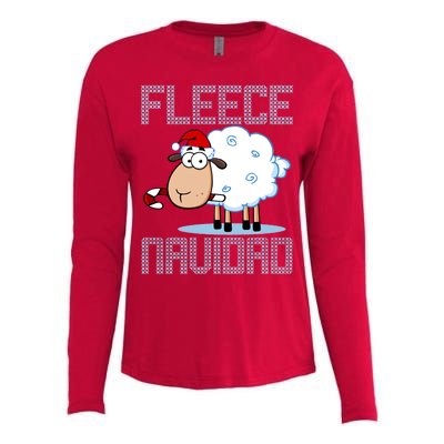 Fleece Navidad Sheep Lamb Ugly Christmas Sweater Design Womens Cotton Relaxed Long Sleeve T-Shirt