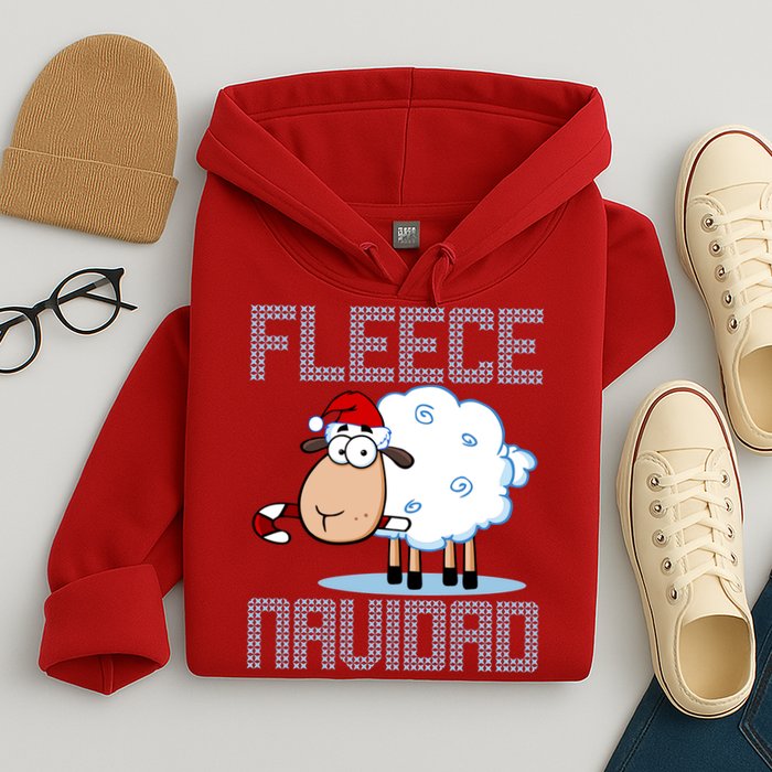 Fleece Navidad Sheep Lamb Ugly Christmas Sweater Design Hoodie
