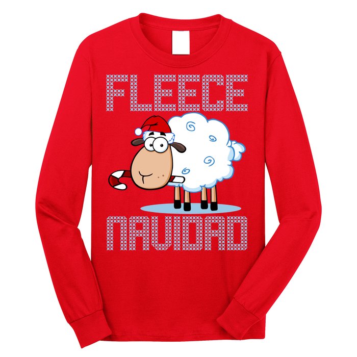 Fleece Navidad Sheep Lamb Ugly Christmas Sweater Design Long Sleeve Shirt