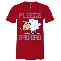 Fleece Navidad Sheep Lamb Ugly Christmas Sweater Design V-Neck T-Shirt