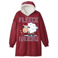 Fleece Navidad Sheep Lamb Ugly Christmas Sweater Design Hooded Wearable Blanket