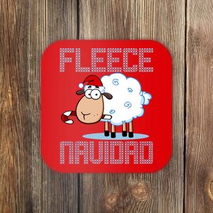 Fleece Navidad Sheep Lamb Ugly Christmas Sweater Design Coaster