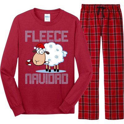 Fleece Navidad Sheep Lamb Ugly Christmas Sweater Design Long Sleeve Pajama Set