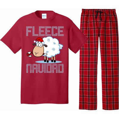 Fleece Navidad Sheep Lamb Ugly Christmas Sweater Design Pajama Set