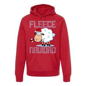 Fleece Navidad Sheep Lamb Ugly Christmas Sweater Design Premium Hoodie