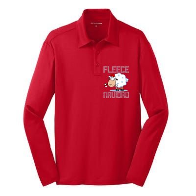 Fleece Navidad Sheep Lamb Ugly Christmas Sweater Design Silk Touch Performance Long Sleeve Polo