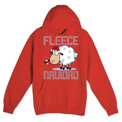 Fleece Navidad Sheep Lamb Ugly Christmas Sweater Design Premium Pullover Hoodie